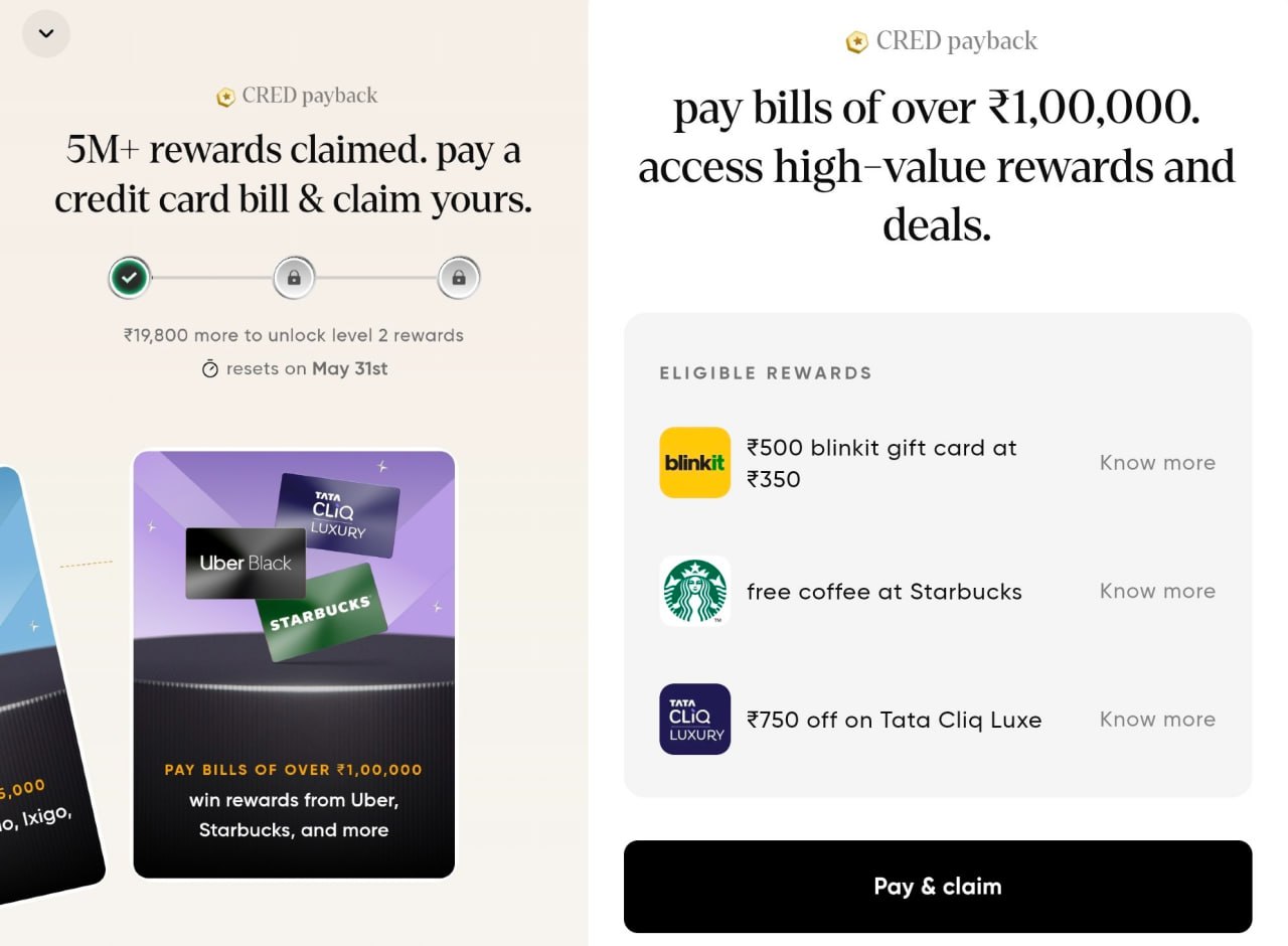 CRED Payback Rewards 2026 - Pay Credit Card Bills & Unlock Rewards from Top Brands