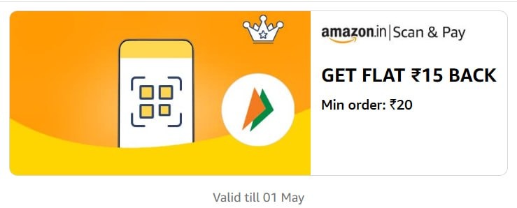 Amazon Scan & Pay ₹15 Cashback Offer