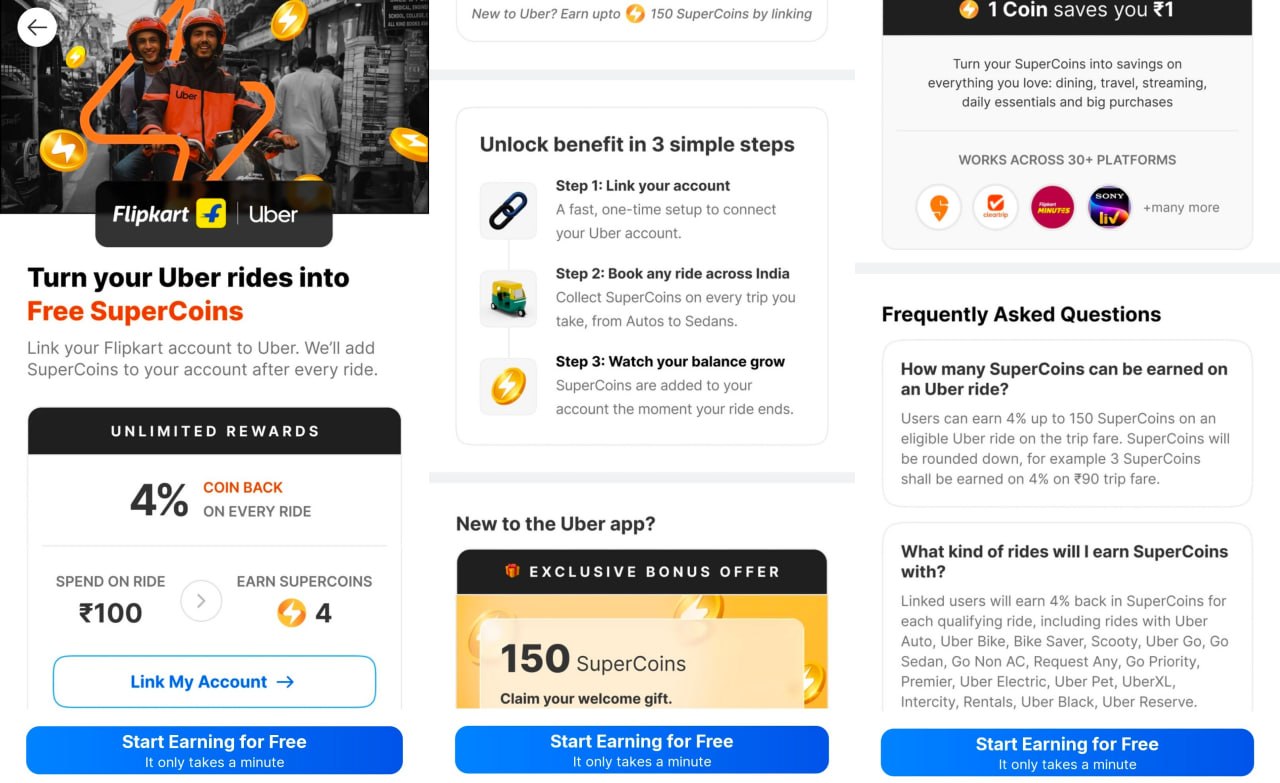 Flipkart Uber SuperCoins Offer 2026