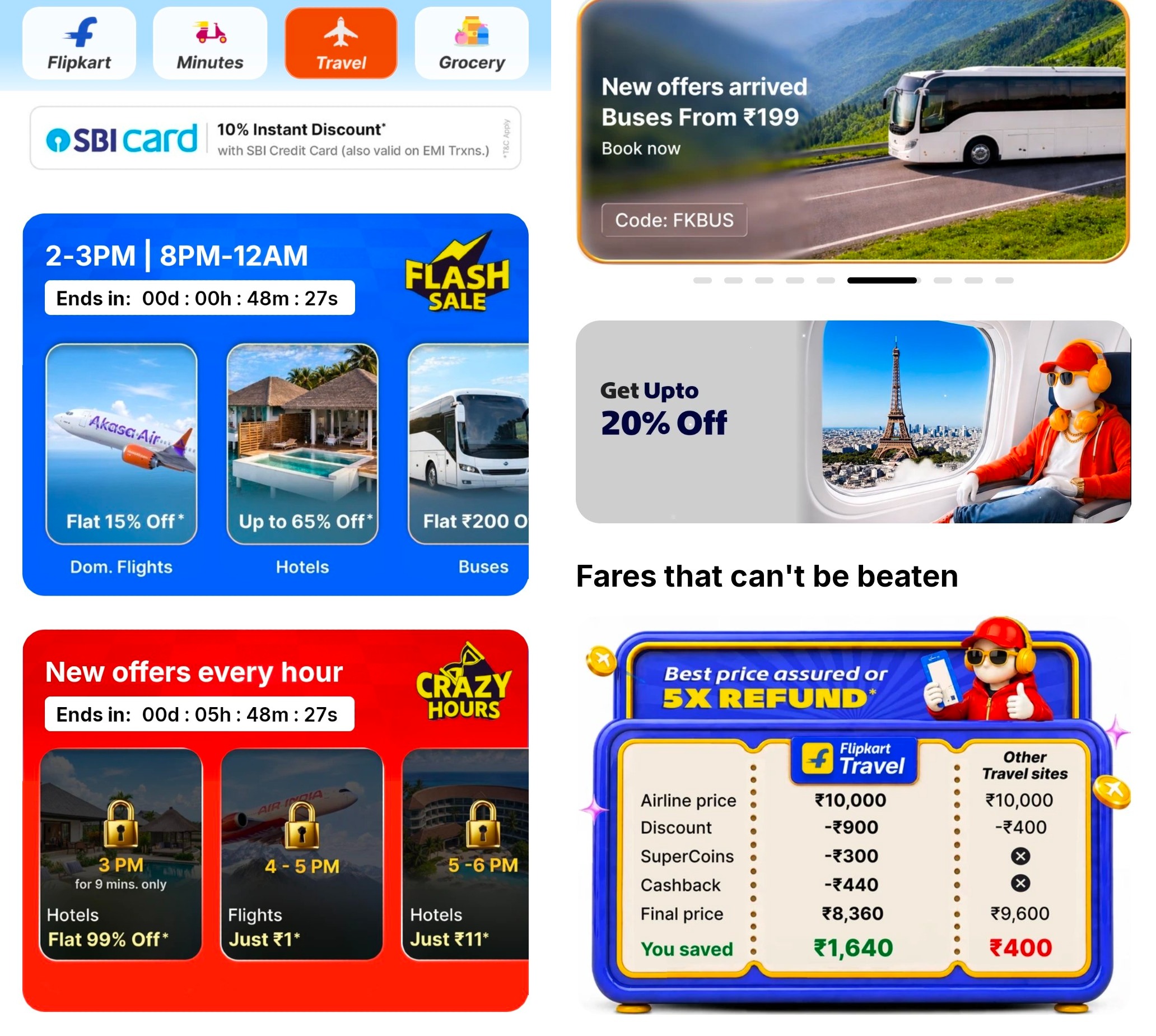 Flipkart Travel Crazy Hours Offer