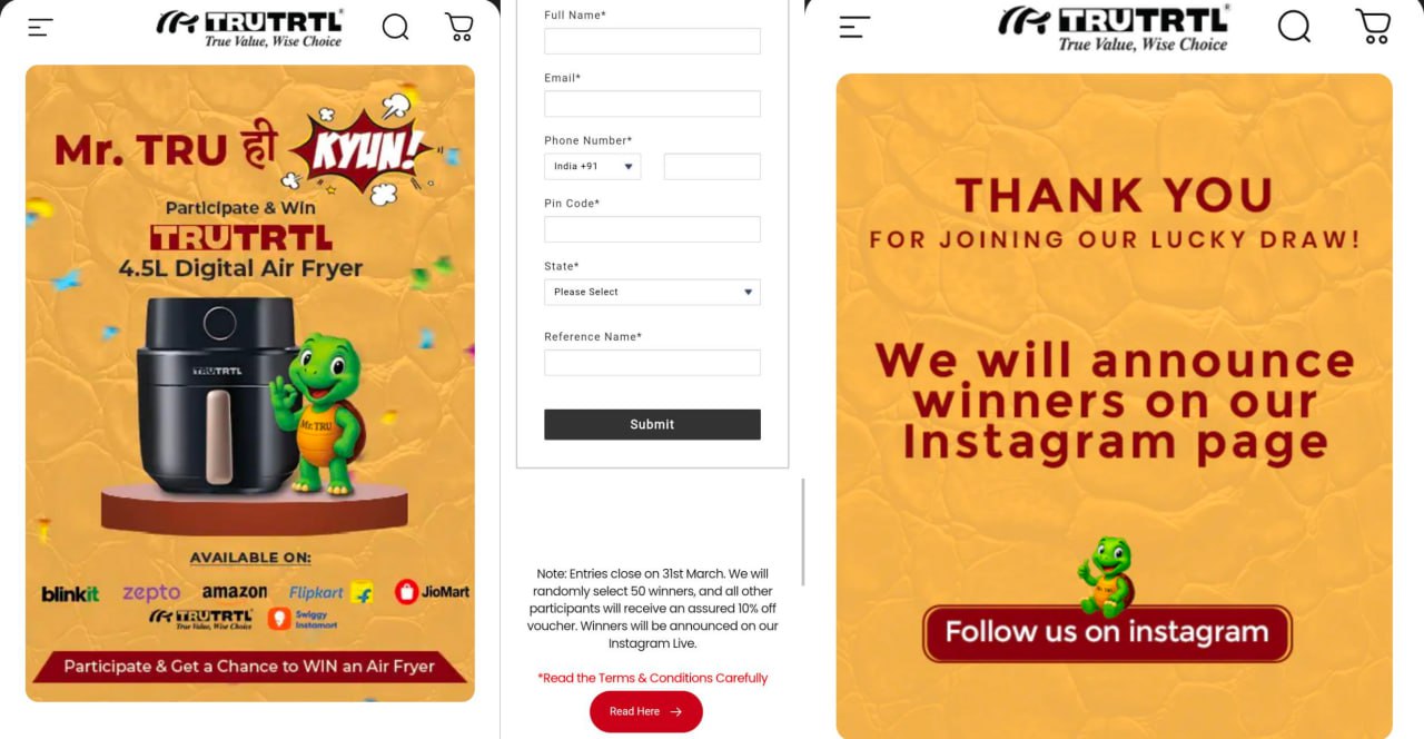 TRUTRTL Air Fryer Lucky Draw Contest – Win 4.5L Digital Air Fryer