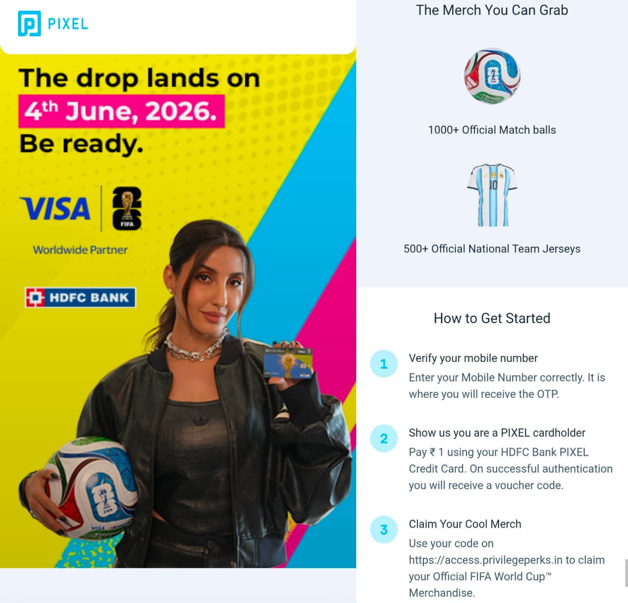 HDFC PIXEL FIFA World Cup Merchandise Offer