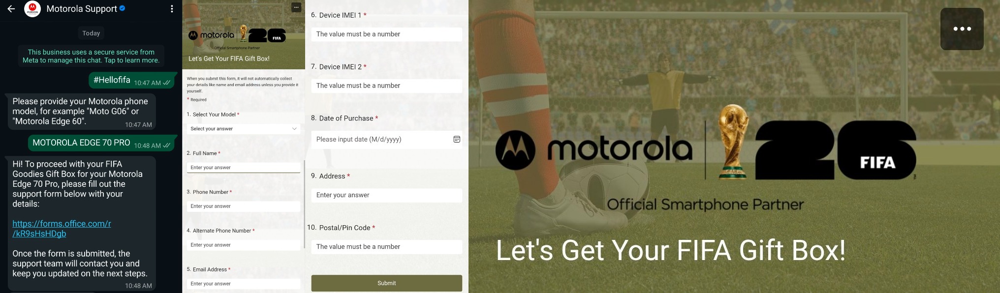 Motorola FIFA Gift Box Offer for Motorola Smartphone Users