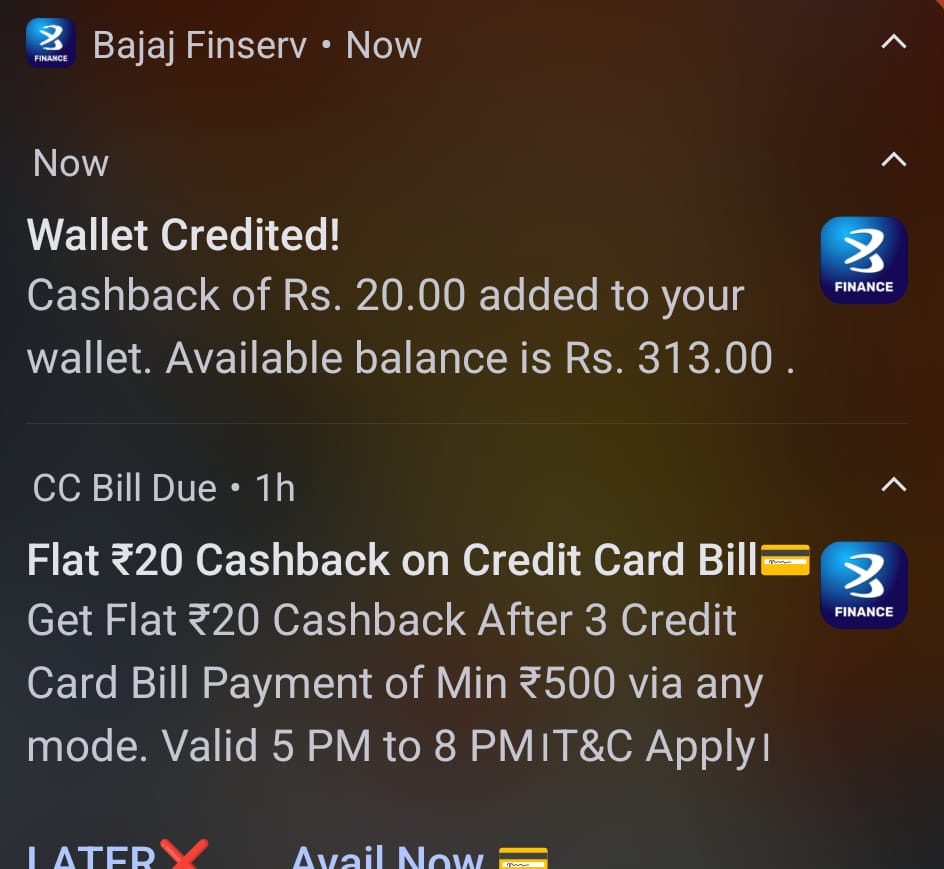 Bajaj Finserv ₹20 Cashback Offer - Get Flat Cashback on Credit Card Bill Payment