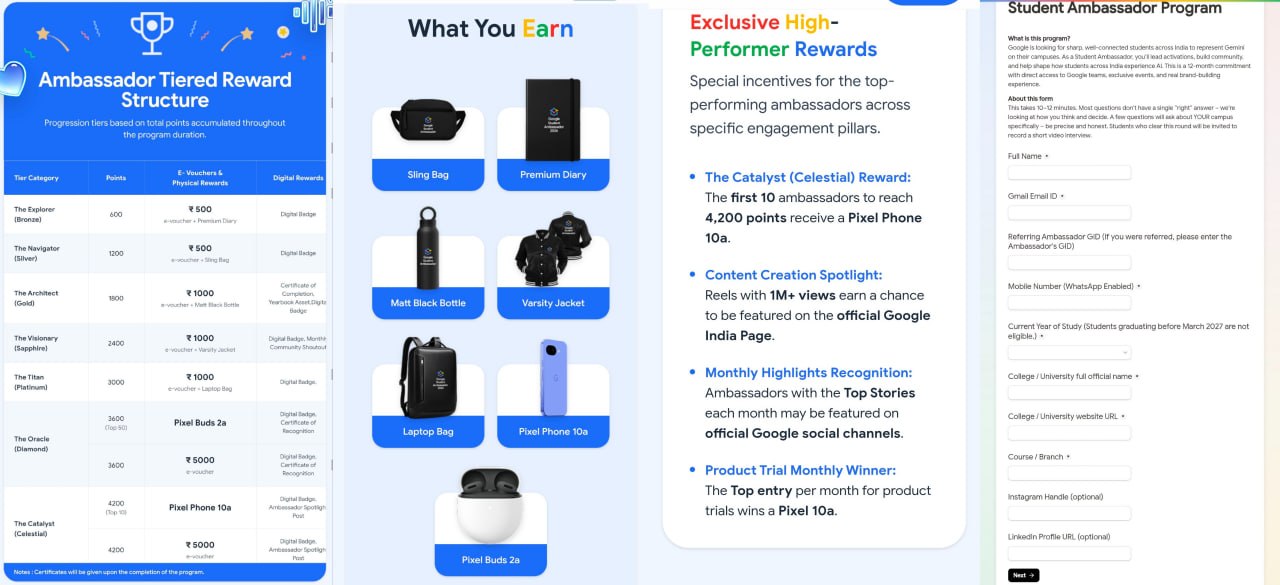 Google Gemini Student Ambassador Program 2026 - Apply Now & Win Exclusive Rewards