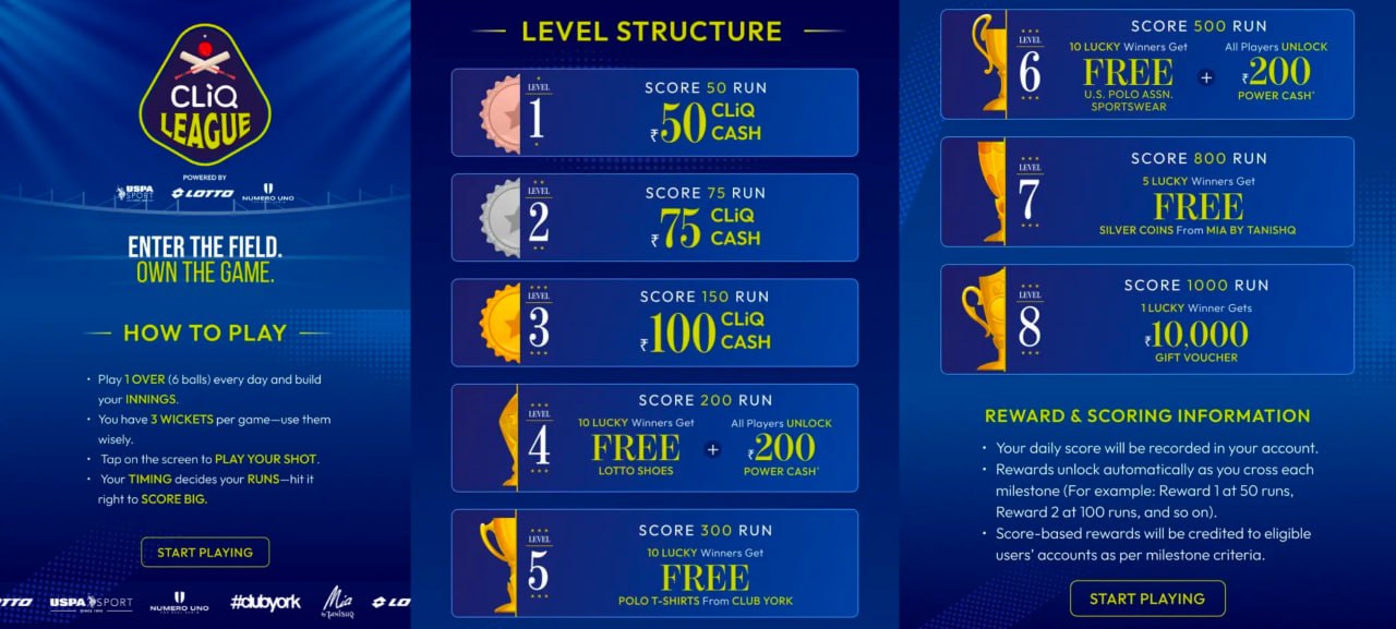 Tata CLiQ League Play and Win Offer