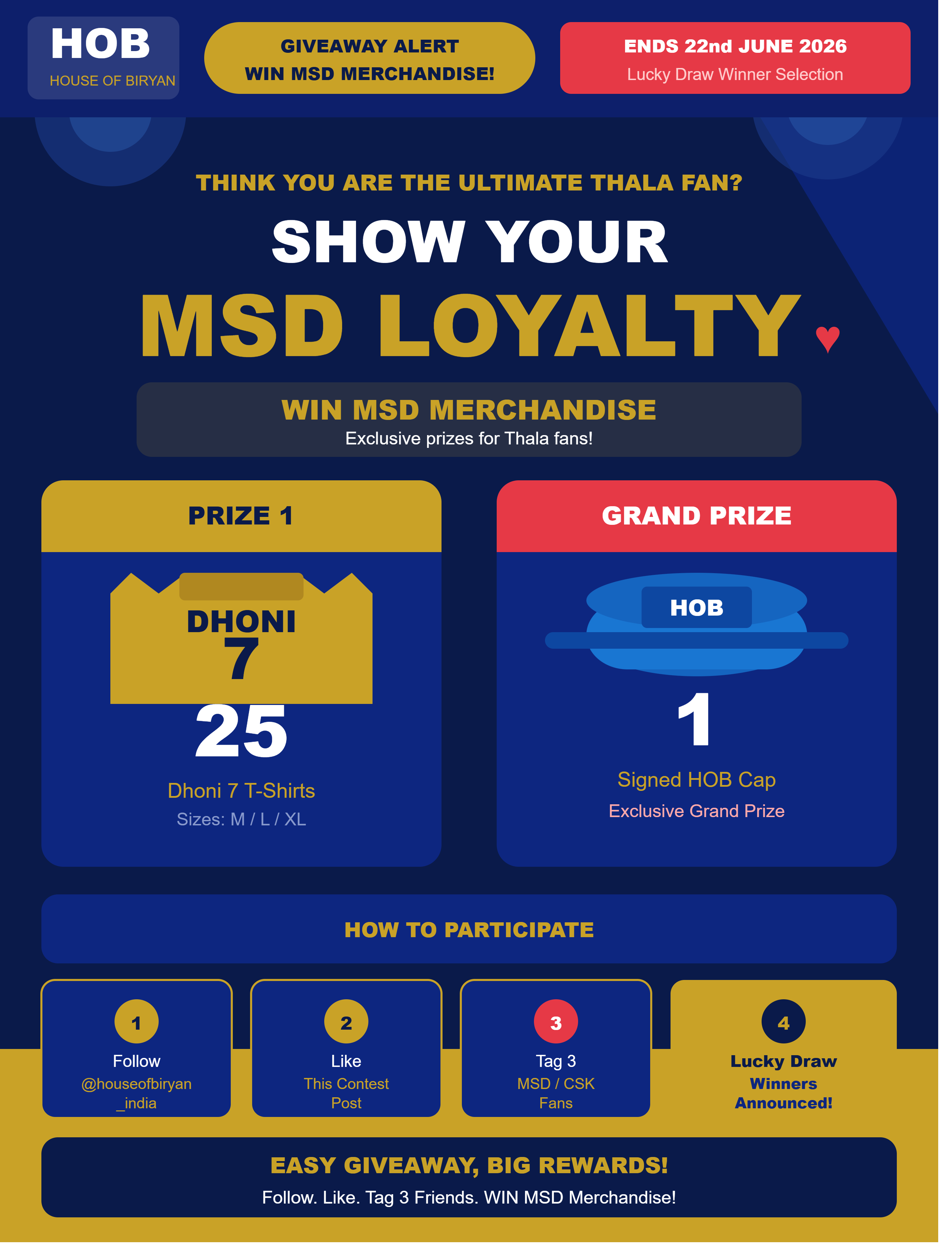 House of Biryan MSD Giveaway Contest – Follow Like Tag and Win Exclusive MSD Merchandise