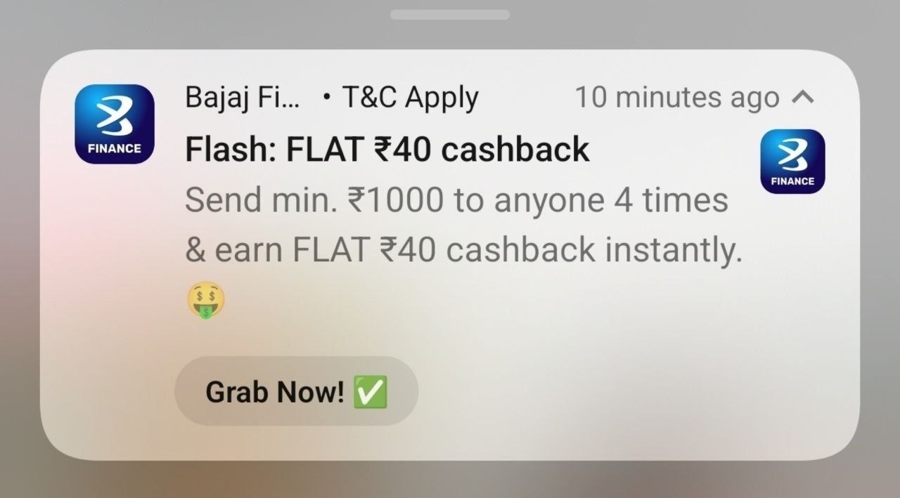 Bajaj App ₹40 Cashback Offer 2026 - Get Flat ₹40 on UPI Send Money 