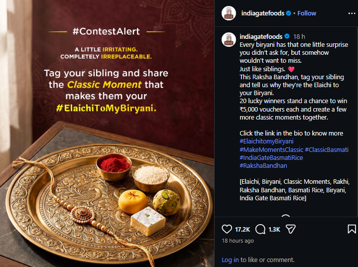 India Gate Foods Raksha Bandhan Contest Win ₹5000