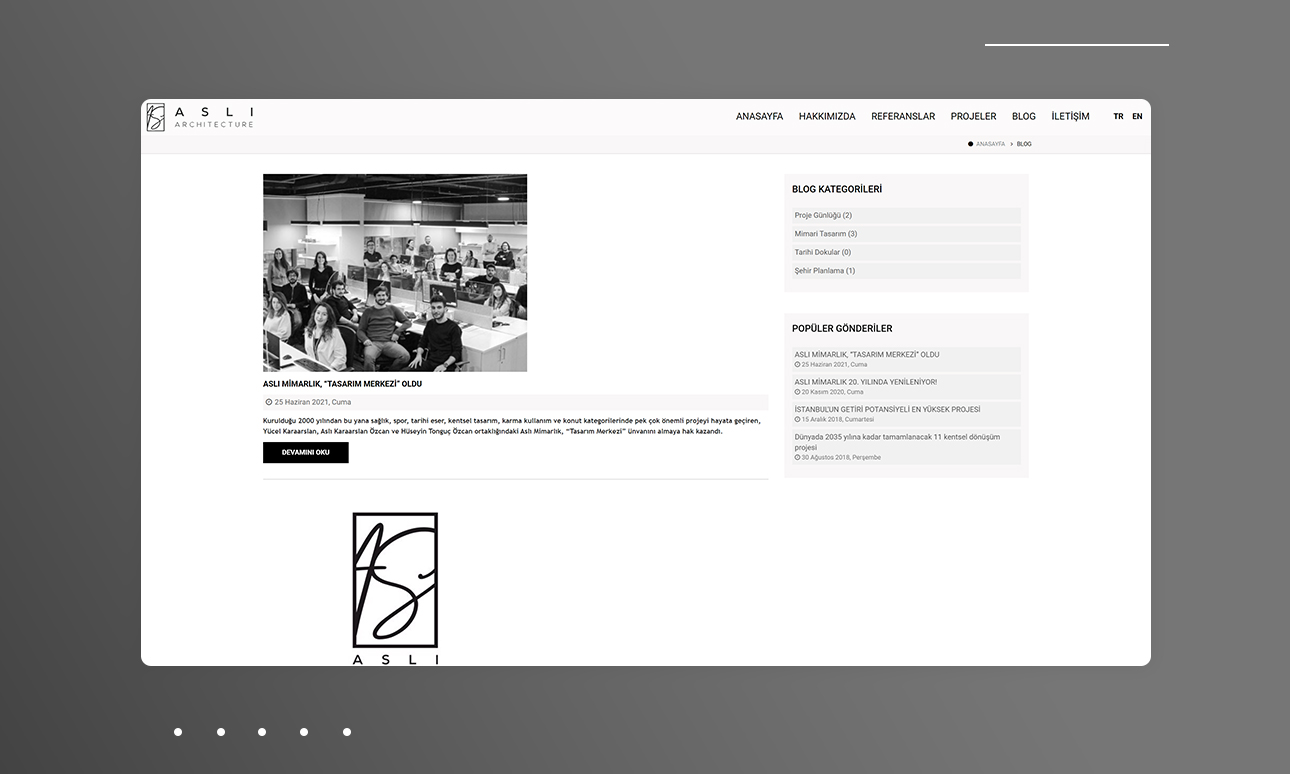 Aslı Architecture Website