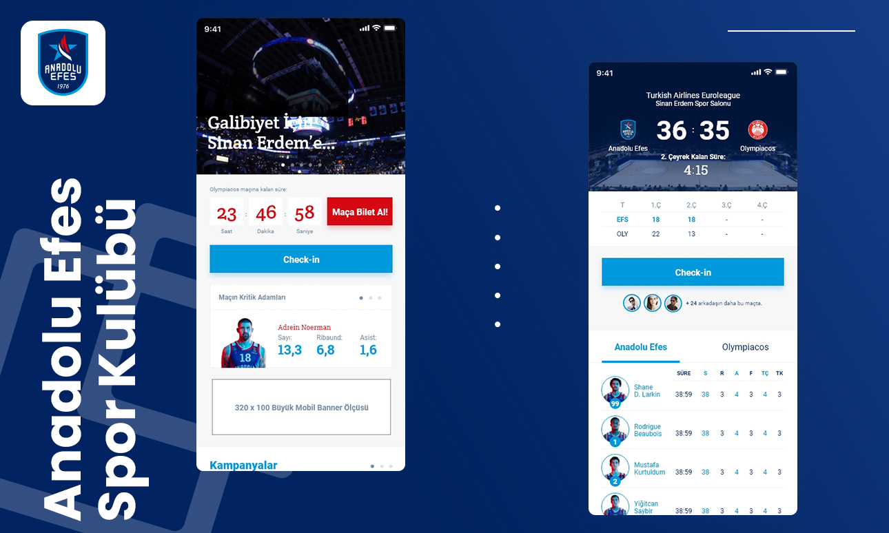 Anadolu Efes Spor Kulübü Mobil Uygulaması