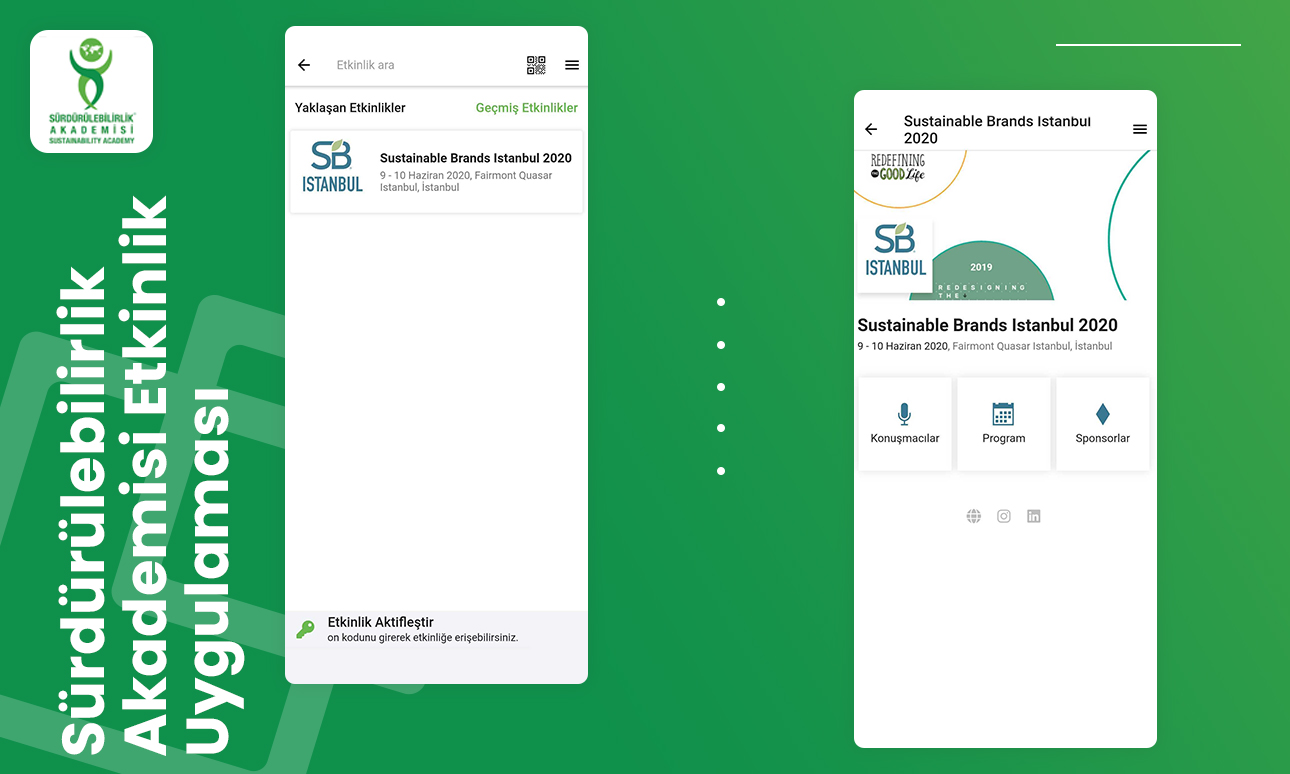 Sürdürülebilirlik Akademisi Etkinlik Uygulaması