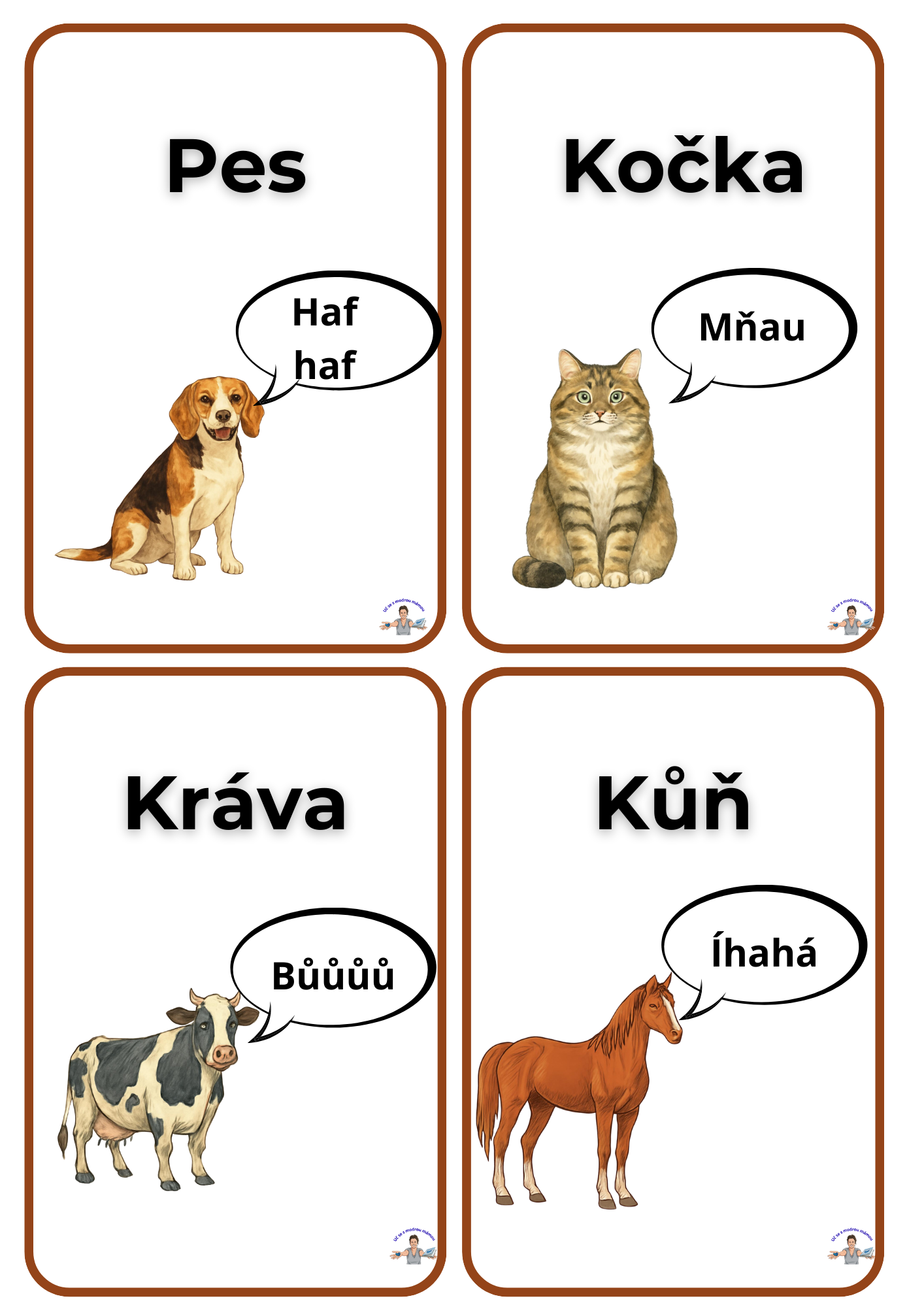 Zvířata a jejich hlasy: Velká sada karet pro rozvoj řeči