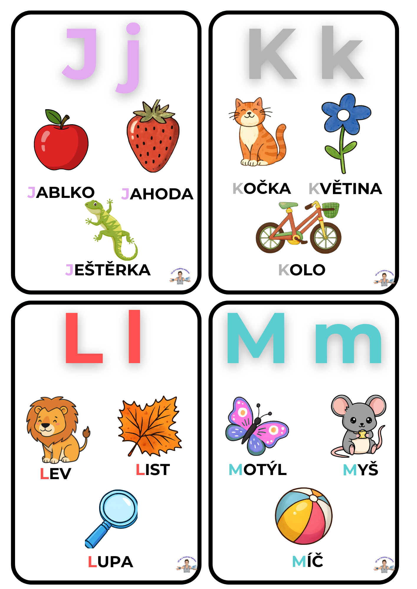 VESELÁ ABECEDA – Barevné výukové karty pro malé objevitele - náhled 4