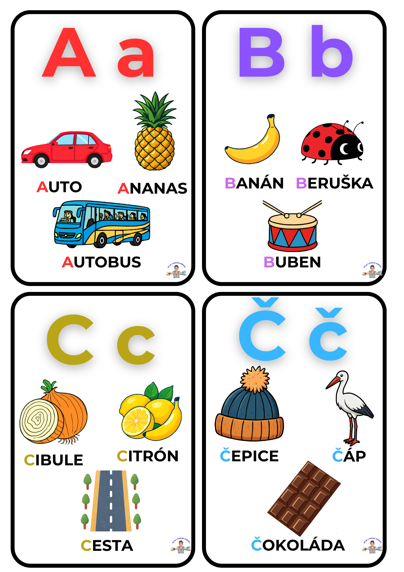 VESELÁ ABECEDA – Barevné výukové karty pro malé objevitele - náhled 2