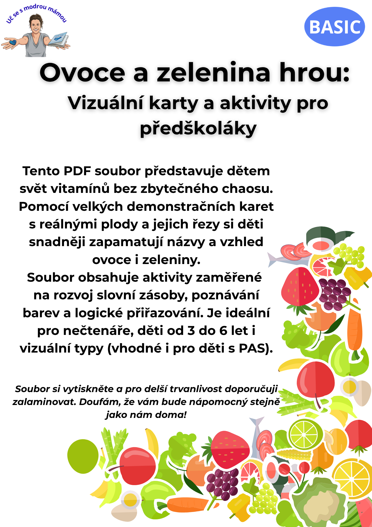 Ovoce a zelenina: Moje první poznávání (Soubor aktivit)