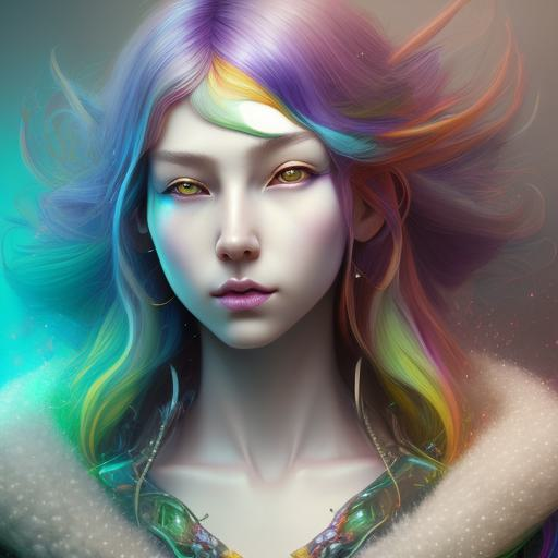 AI generated image for quoate 'girl, rainbow hair, iterations = 5 0 0,  iterations = 5 0 0 0, stanley artgerm lau, wlop, rossdraws, james jean,  andrei riabovitchev, marc simonetti, and sakimichan