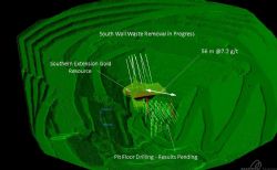 Laser scan image of the open pit looking southwards