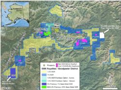 Figure 3 EMX Royalty Corp Map of EMX Royalty on 64North Project