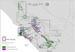 Figure 2: Interpreted intrusive mafic-ultramafic rock suites and priority target areas