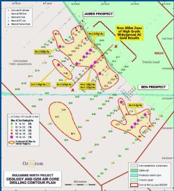 Figure 2: Mulgabbie North AC drill collar plan with Max Au g/t AC composite intervals