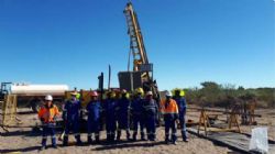 Figure 3. DC rig drilling the first stratigraphic hole into the Perseverance Prospect