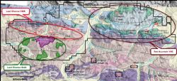 igure 3: White Rocks Red Mountain – Last Chance project showing the four areas of focus for drilling