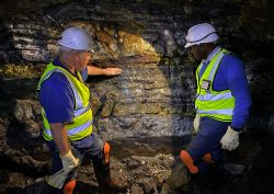 Figure 1 – Frankfurt Mine (Left to right: Bill Guy – TGM Chairman, Terrence Mokale – TGME Director)