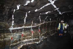 Figure 2: Gold reefs being marked up to for trial mining