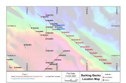 Figure 2: EPL3669, Barking Gecko North drill hole locations