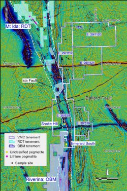 Figure 1. Henderson Project Tenements with adjacent tenements of Red Dirt Metals (RDT) and Ora