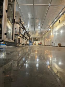 Coating machine on production floor