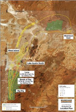 Figure 1: Location plan showing Evolution JV tenure, drill hole locations