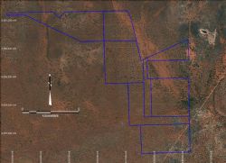 Figure 2: Aerial photograph of tenements and planned soils traverses
