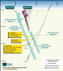 Figure 3. East-West Lower, cross section view showing WUDD0077