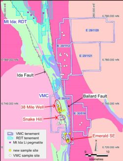 Figure 1. Henderson Project tenements with sample locations