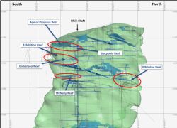 Figure 1: Long section view looking towards the west showing the Morning Star host dyke