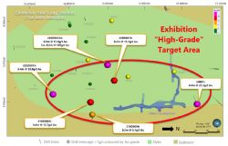 Figure 2: Exhibition Reef long section plan view showing the Morning Star host dyke 