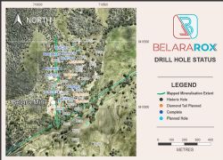 Figure 1. Drill location plan of planned resource definition holes
