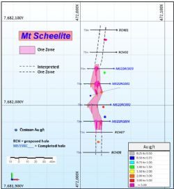 Figure 2- Drilling plan - Mt Scheelite