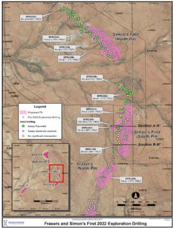 Figure. 2 Location of assay results received from new drilling and proposed pit designs