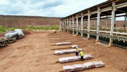 Figure 4. Copper cathode bundles ready for transport