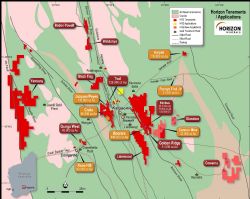 Figure 1: Horizon gold project locations