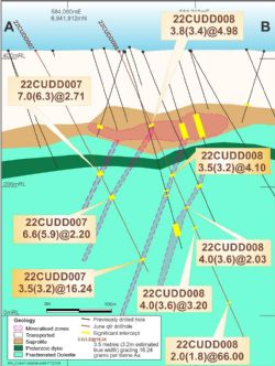 Figure 3: Schematic cross section at West Island Prospect