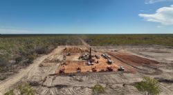 Pad construction and water bore activities within EP 136