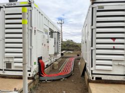 Image 1 – Generators installed at the GAM Plant site, with high voltage cables installed.