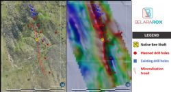 Figure 5. Planned drill locations for Phase 2 drilling at Native Bee