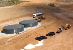Figure 5: Aerial photo of Kat Gap Processing Facility showing water pipeline ready for installation.