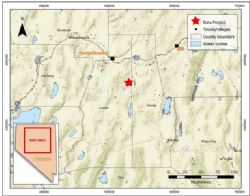 Location of the Ecru Project in Nevada