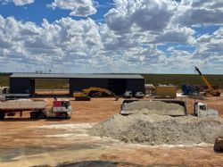 First ore being offloaded at ROM pad at Kat Gap processing facility.